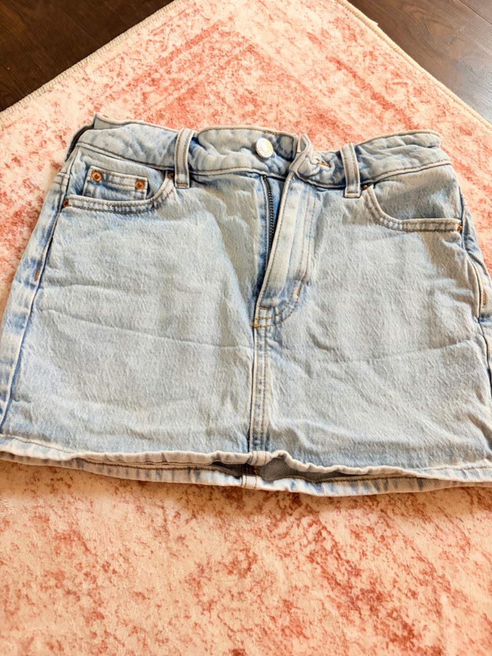 PacSun Light Wash Denim Mini Skirt